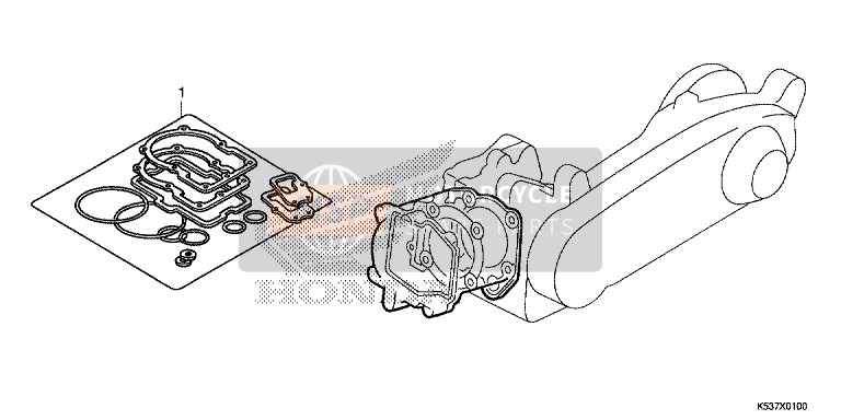 Honda SH300A 2016 Pakkingset A voor een 2016 Honda SH300A